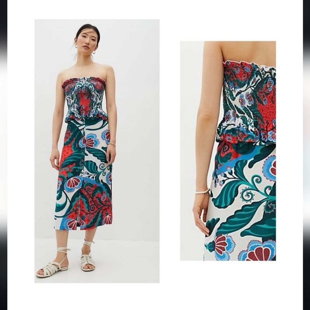 Conditions Apply From Anthropologoe Smocked Top And Matching Maxi Skirt Size Xs